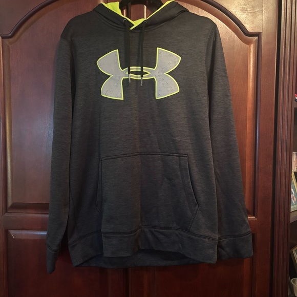 Under Armour Gray Hoodie with Neon Logo - Picture 1 of 3